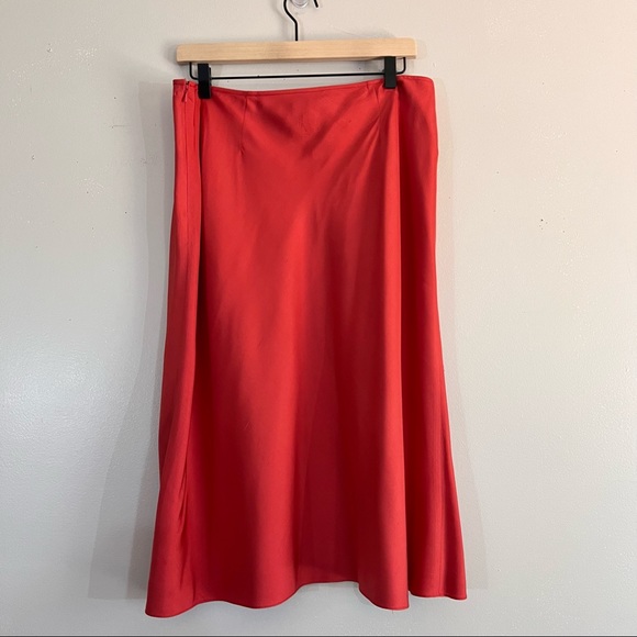 Amanda Smith Pink/Red 100% Silk Skirt Womens Size 14 - Picture 2 of 3